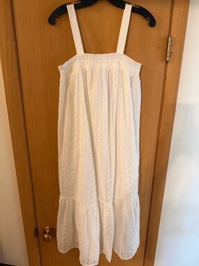 Loft Ann Taylor Women’s Eyelet Lace Smocked Midi Dress New White Size Small